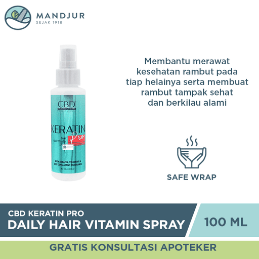 CBD Keratin Pro Daily Hair Vitamin Spray 100 mL - Apotek Mandjur