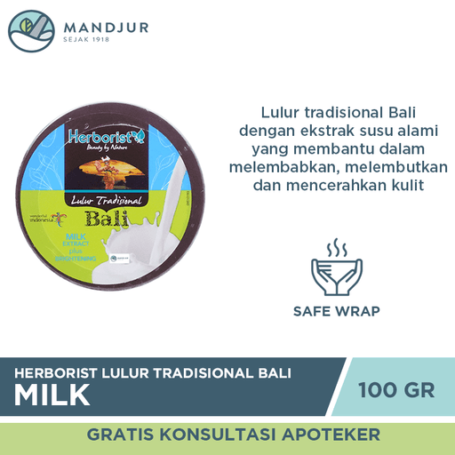 Herborist Lulur Tradisional Bali Milk 100 Gr - Apotek Mandjur