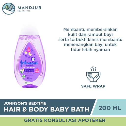 Johnson's Bedtime Hair & Body Baby Bath 200 mL - Apotek Mandjur