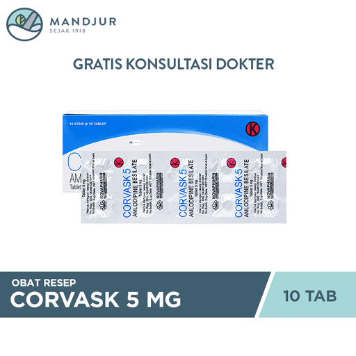 Corvask 5 mg 10 Tablet - Apotek Mandjur