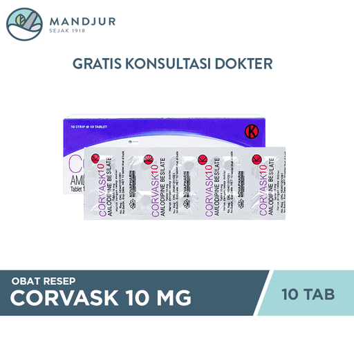 Corvask 10 mg 10 Tablet - Apotek Mandjur