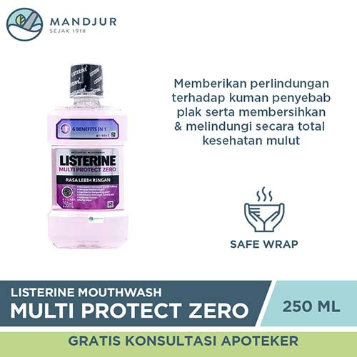 Listerine Multi Protect Zero Mouthwash 250 mL - Apotek Mandjur