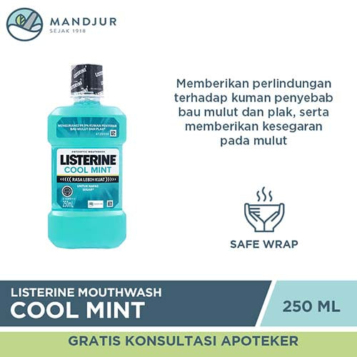 Listerine Cool Mint Mouthwash 250 mL - Apotek Mandjur