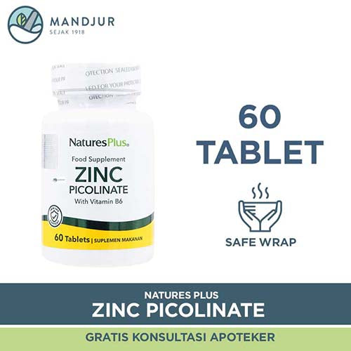Natures Plus Zinc Picolinate 60 Tablet - Apotek Mandjur