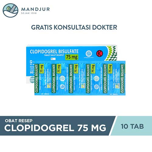 Clopidogrel 75 mg Strip 10 Tablet - Apotek Mandjur