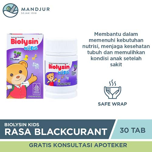 Biolysin Kids Rasa Blackcurrant 30 Tablet Kunyah