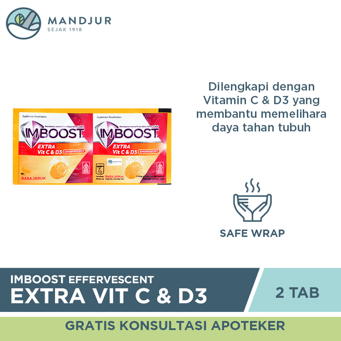 Imboost Effervescent with Extra Vit C & D3 2 Tablet