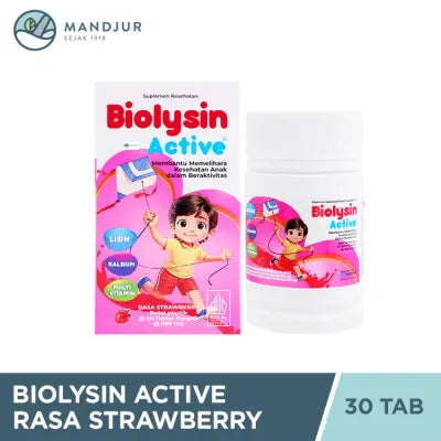Biolysin Active Rasa Strawberry 30 Tablet Kunyah