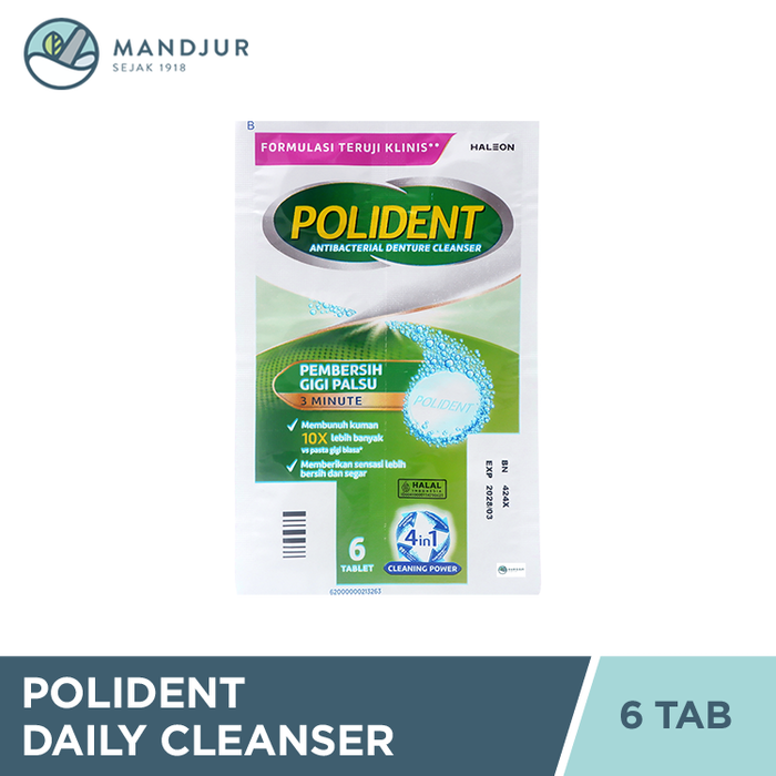 Polident Daily Cleanser 6 Tablet