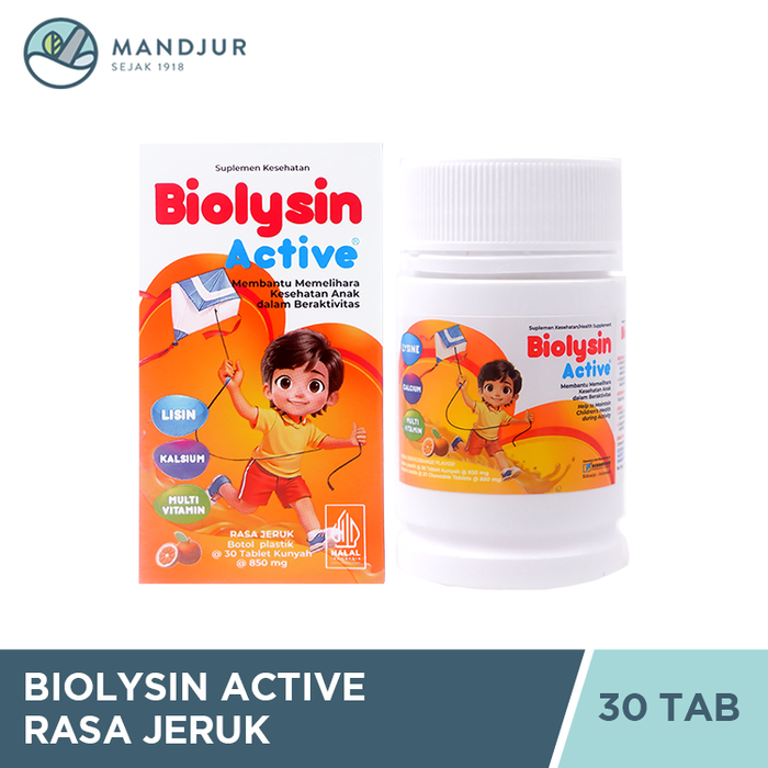 Biolysin Active Rasa Jeruk 30 Tablet Kunyah