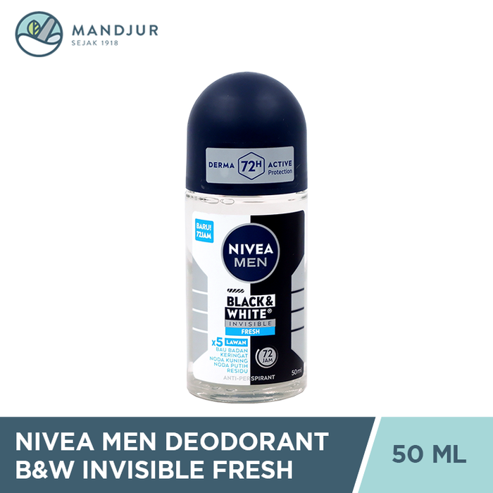 Nivea Men Black & White Invisible Fresh Deodorant Roll On 50ml