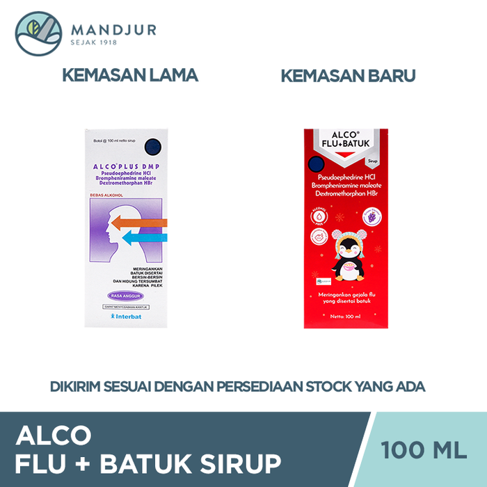 Alco Flu + Batuk Sirup 100 ml - Obat Batuk Bersin dan Hidung Tersumbat