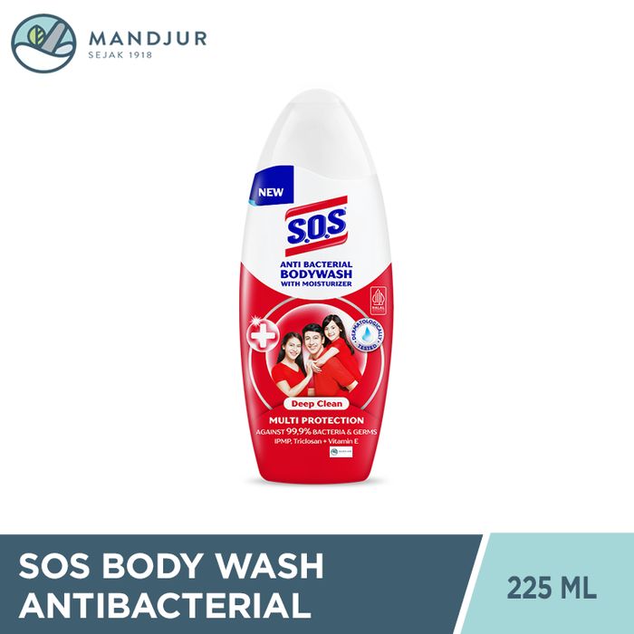 SOS Anti Bacterial Body Wash Deep Clean 225 mL