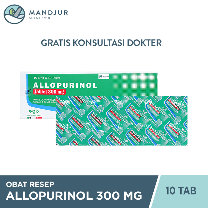 Allopurinol 300 mg Strip 10 Tablet