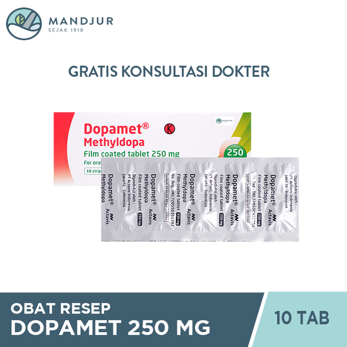 Dopamet 250 mg 10 Tablet