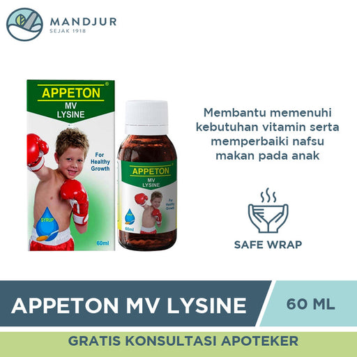 Appeton Lysine Syrup 60 ML - Apotek Mandjur
