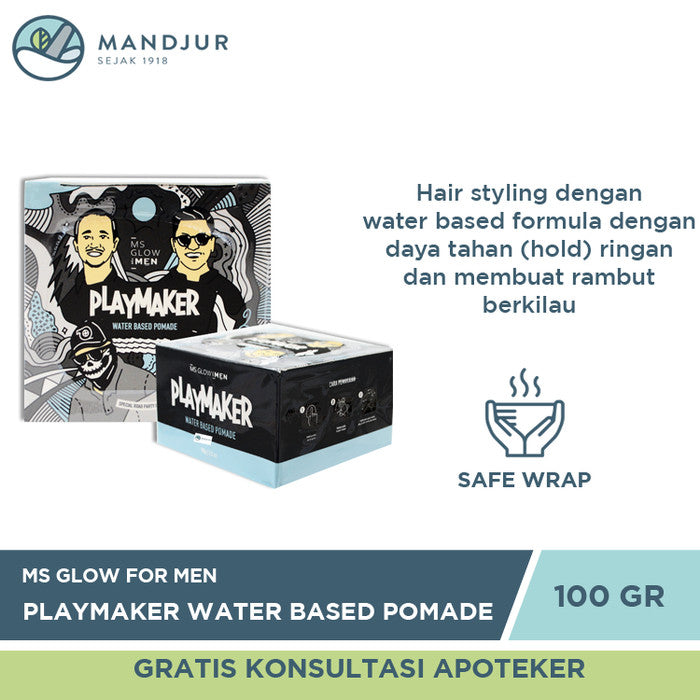 Ms Glow Men Playmaker Water Based Pomade - Apotek Mandjur