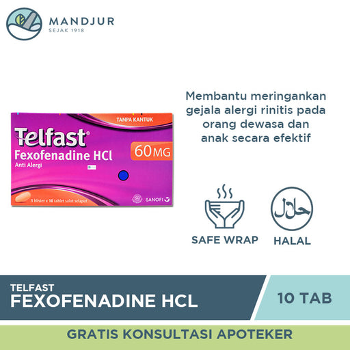 Telfast 60 Mg 10 Tablet - Apotek Mandjur