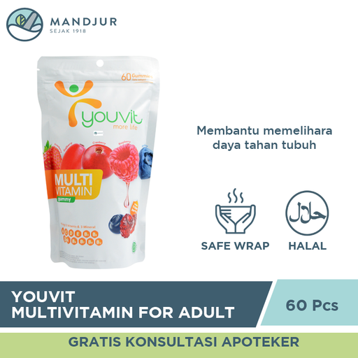 Youvit Multivitamin For Adult 60 Gummies - Apotek Mandjur
