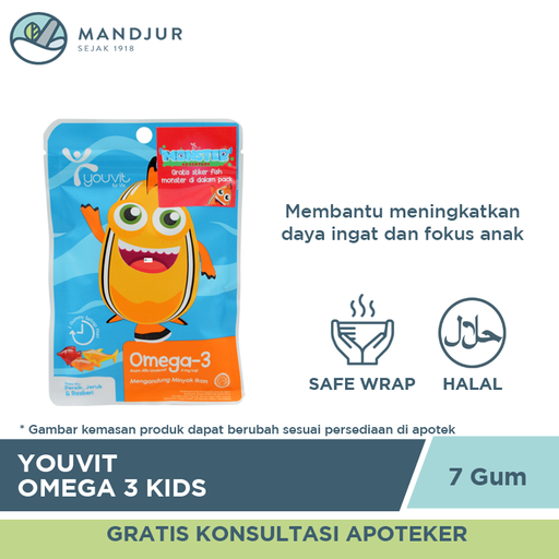 Youvit Omega 3 Kids 7 Gummies - Apotek Mandjur