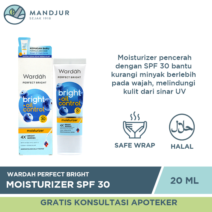 Wardah Perfect Bright Moisturizer + Oil Control SPF 30 20 ML