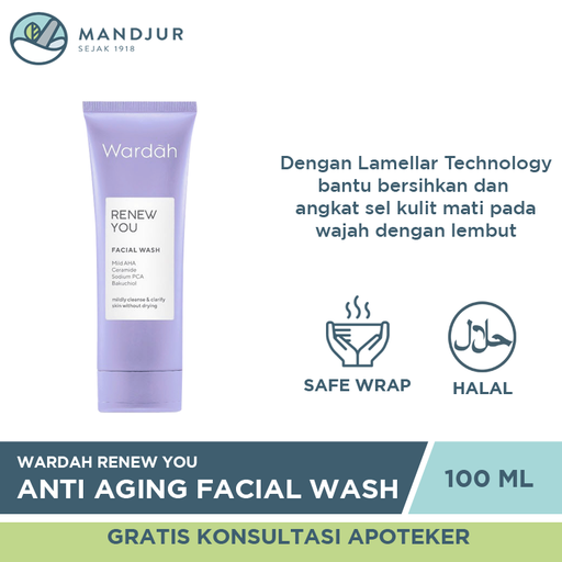 Wardah Renew You Anti Aging Facial Wash 100 ML - Apotek Mandjur