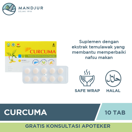 Curcuma 20 Mg 10 Tablet - Apotek Mandjur