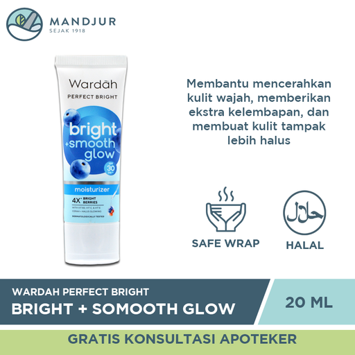 Wardah Perfect Bright Moisturizer + Smooth Glow SPF 30 20 ML - Apotek Mandjur