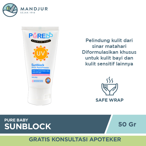 Pure Baby Sunblock SPF 25 50 Gr - Apotek Mandjur