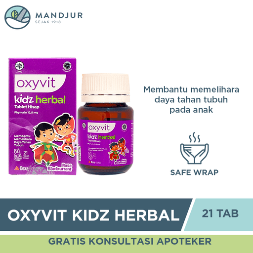 Oxyvit Kidz Herbal 21 Tablet Hisap - Apotek Mandjur