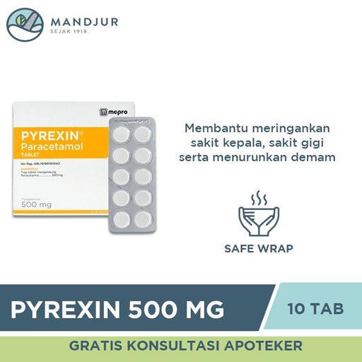 Pyrexin 500 mg 10 Tablet - Apotek Mandjur