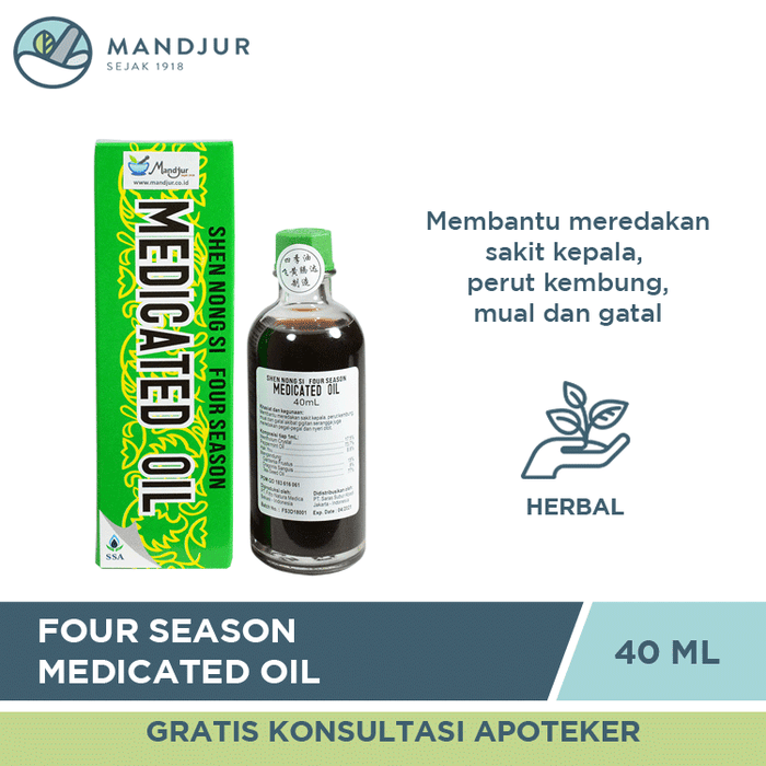 Four Season Medicated Oil 40ml - Apotek Mandjur
