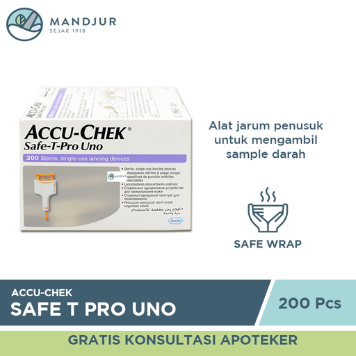 Accu-Chek Safe T Pro Uno 200 Pcs - Apotek Mandjur