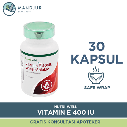 Nutriwell Vitamin E 400IU Water Soluble 30 Kapsul - Apotek Mandjur