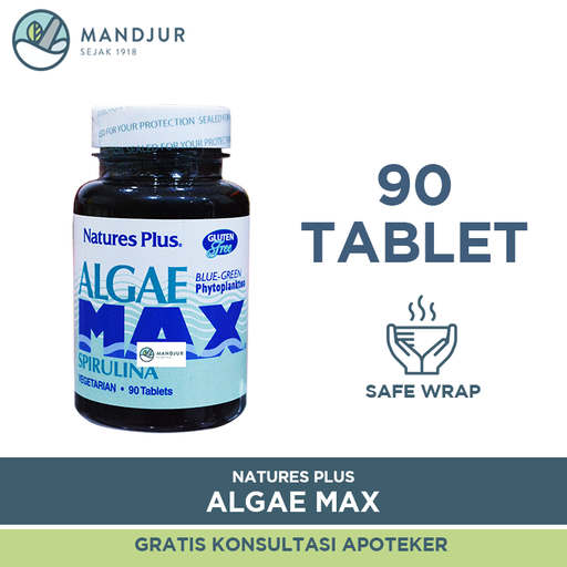 Natures Plus Algae Max Spirulina 90 Tablet - Apotek Mandjur
