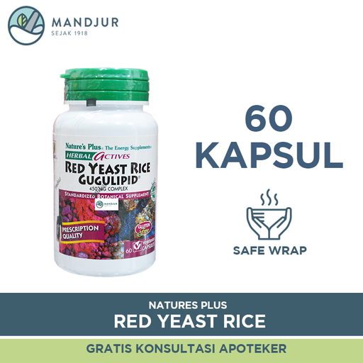 Natures Plus Red Yeast Rice Gugulipid 60 Kapsul - Apotek Mandjur