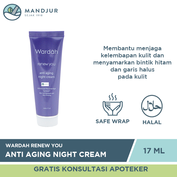 Wardah Renew You Anti Aging Night Cream 17 ML - Apotek Mandjur