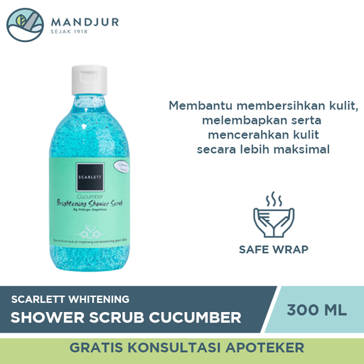 Scarlett Whitening Shower Scrub Cucumber 300 ML - Apotek Mandjur