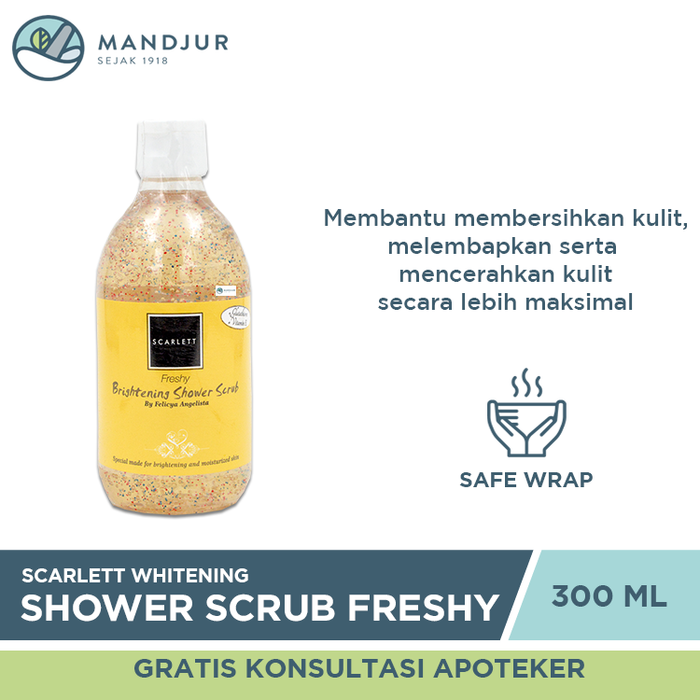 Scarlett Whitening Shower Scrub Freshy 300 ML - Apotek Mandjur