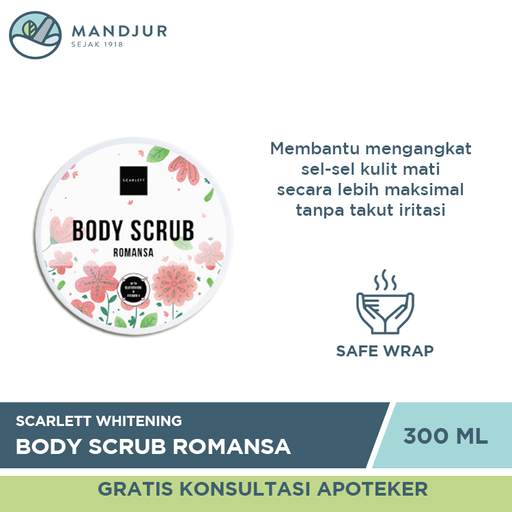 Scarlett Whitening Body Scrub Romansa 250 ML - Apotek Mandjur