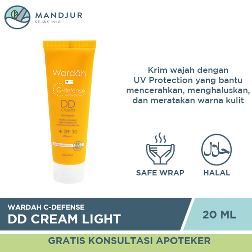 Wardah C-Defense DD Cream Light 20 ML - Apotek Mandjur