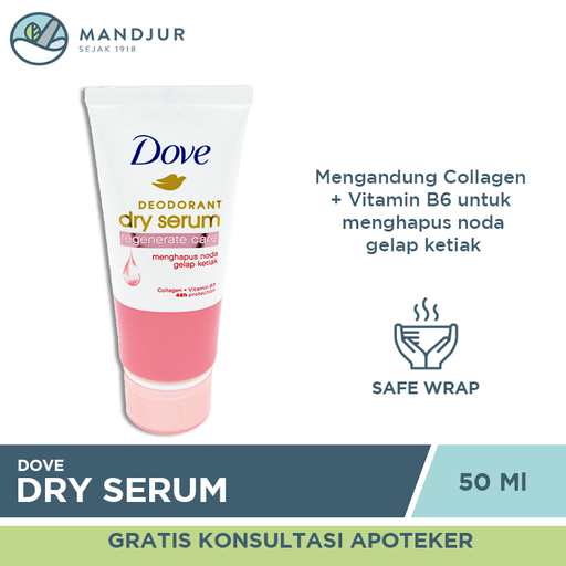 Dove Deodorant Dry Serum Regenerate Care Collagen + Vitamin B3 50 ML - Apotek Mandjur