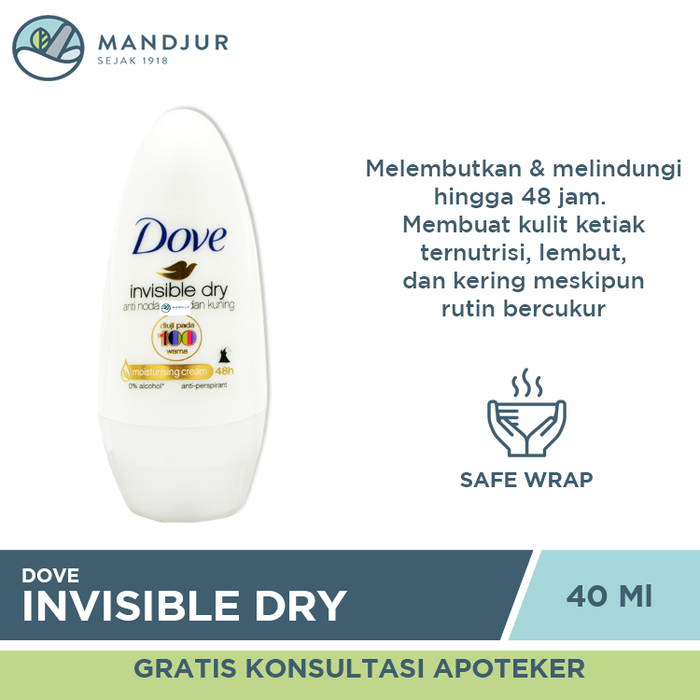 Dove Deodorant Roll On Invisible Dry 40 ML