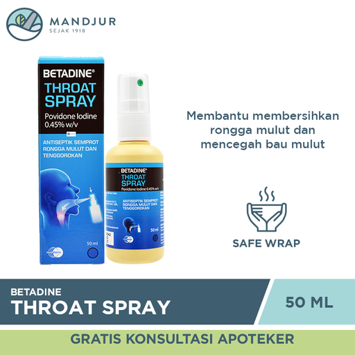 Betadine Throat Spray 50 ML - Apotek Mandjur
