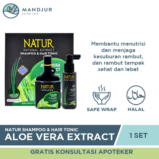 Natur Shampoo & Hair Tonic 2 In 1 Aloe Vera Extract - Apotek Mandjur