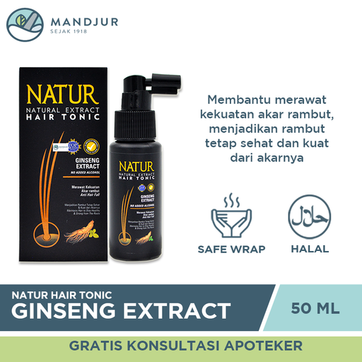 Natur Hair Tonic Ginseng Extract 50 ML - Apotek Mandjur