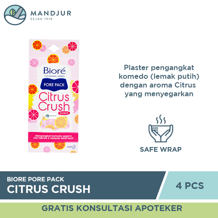 Biore Pore Pack Citrus Crush 4 Pcs - Apotek Mandjur
