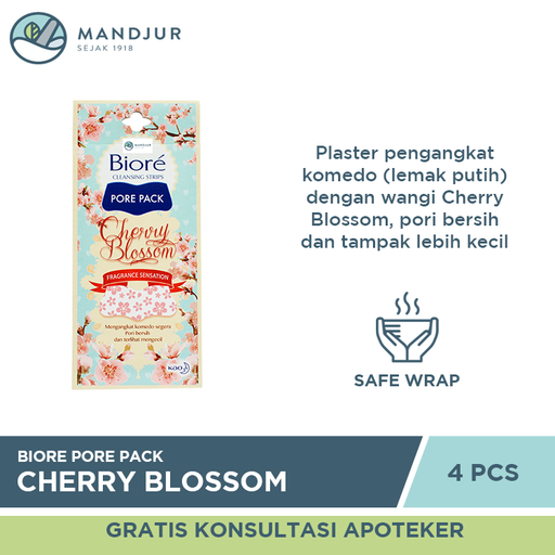 Biore Pore Pack Cherry Blossom 4 Pcs - Apotek Mandjur