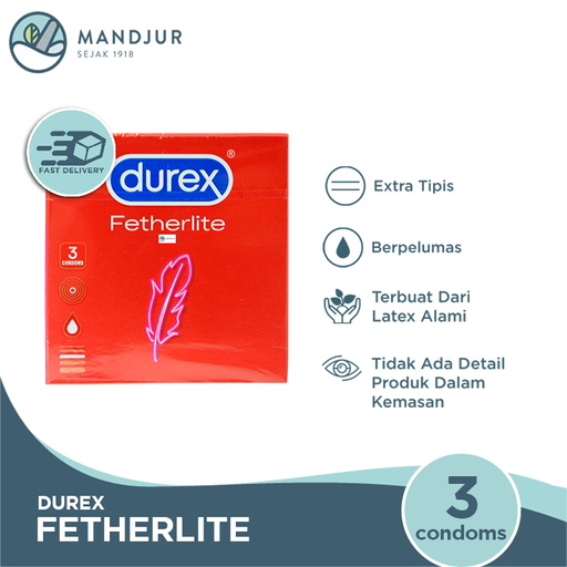 Kondom Durex Fetherlite - Isi 3 - Apotek Mandjur