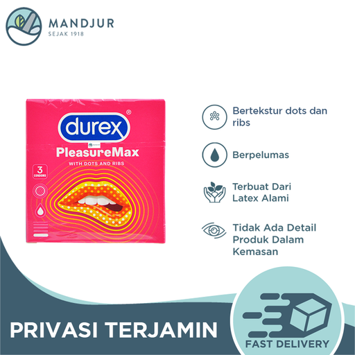 Kondom Durex Pleasuremax - Isi 3 - Apotek Mandjur